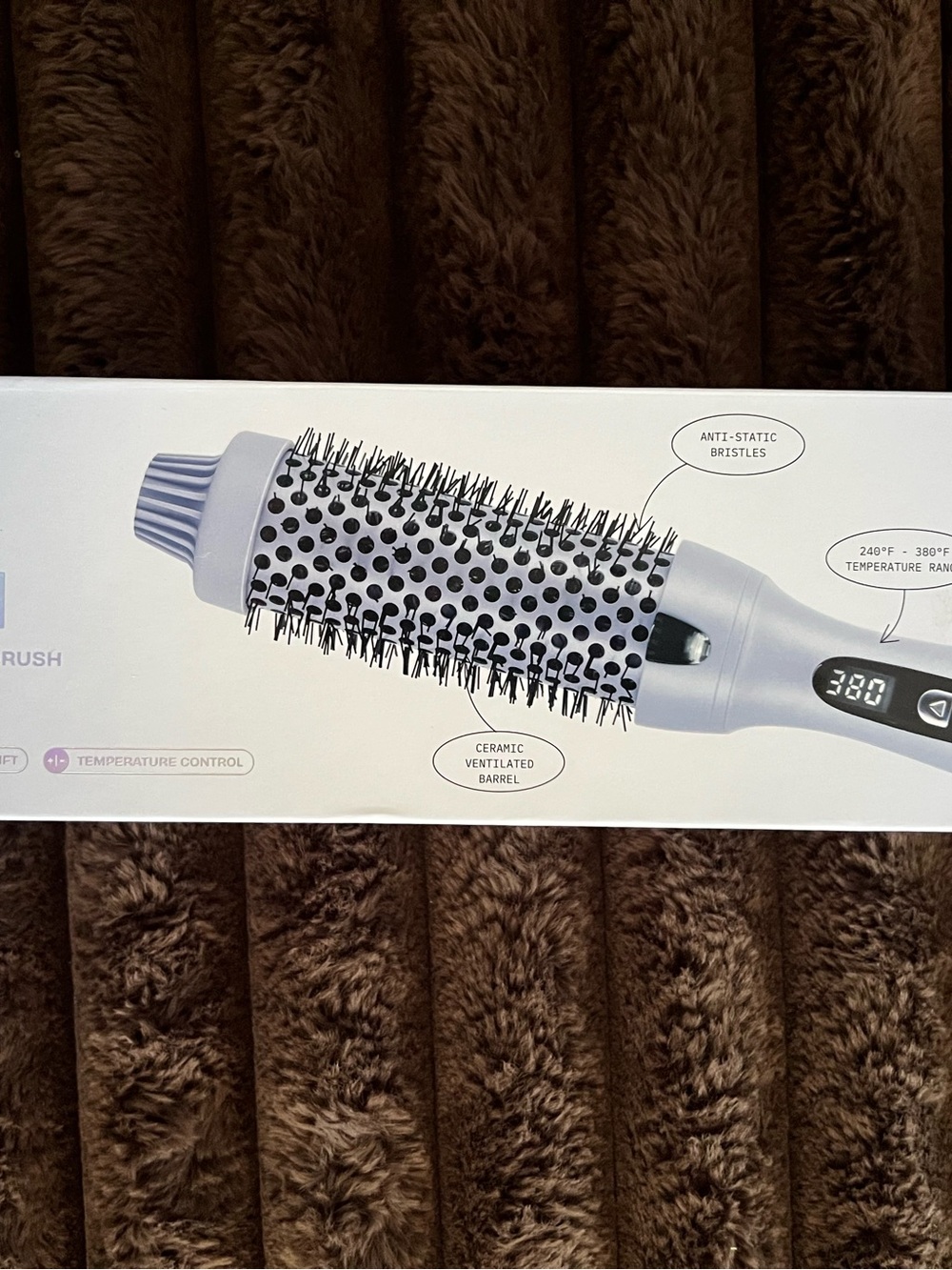 Light Purple Ceramic Ventilated Round Hot Air Brush - Women Hair